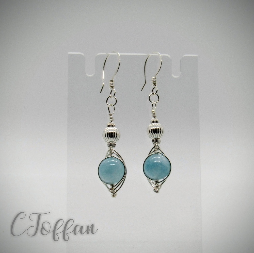 Sterling Silver and Aquamarine Earrings